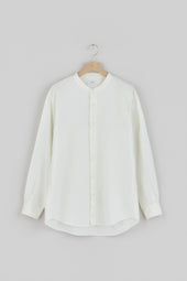 Band Collar Long Sleeve Shirt (Cotton Linen)