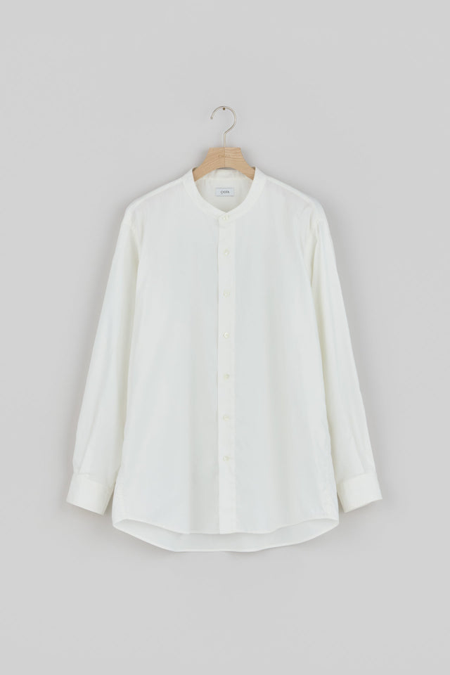Band Collar Long Sleeve Shirt (Cotton Rayon)