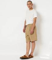 Pleated Cotton Poplin Bermuda Shorts
