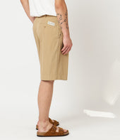 Pleated Cotton Poplin Bermuda Shorts