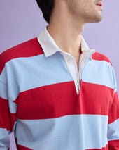 Made In Usa Light Red Guard Stripe Rugby