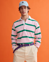 Made In Usa Pink Green Bar Stripe Rugby
