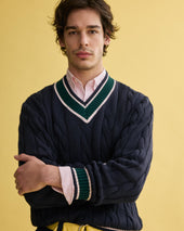 J.Press x Alex Mill Cricket Cable Sweater In Cotton