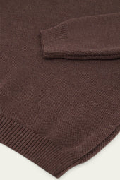 Pull Youri Col Rond Marron