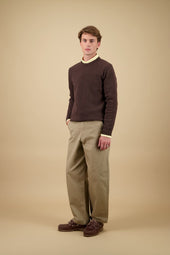 Pull Youri Col Rond Marron