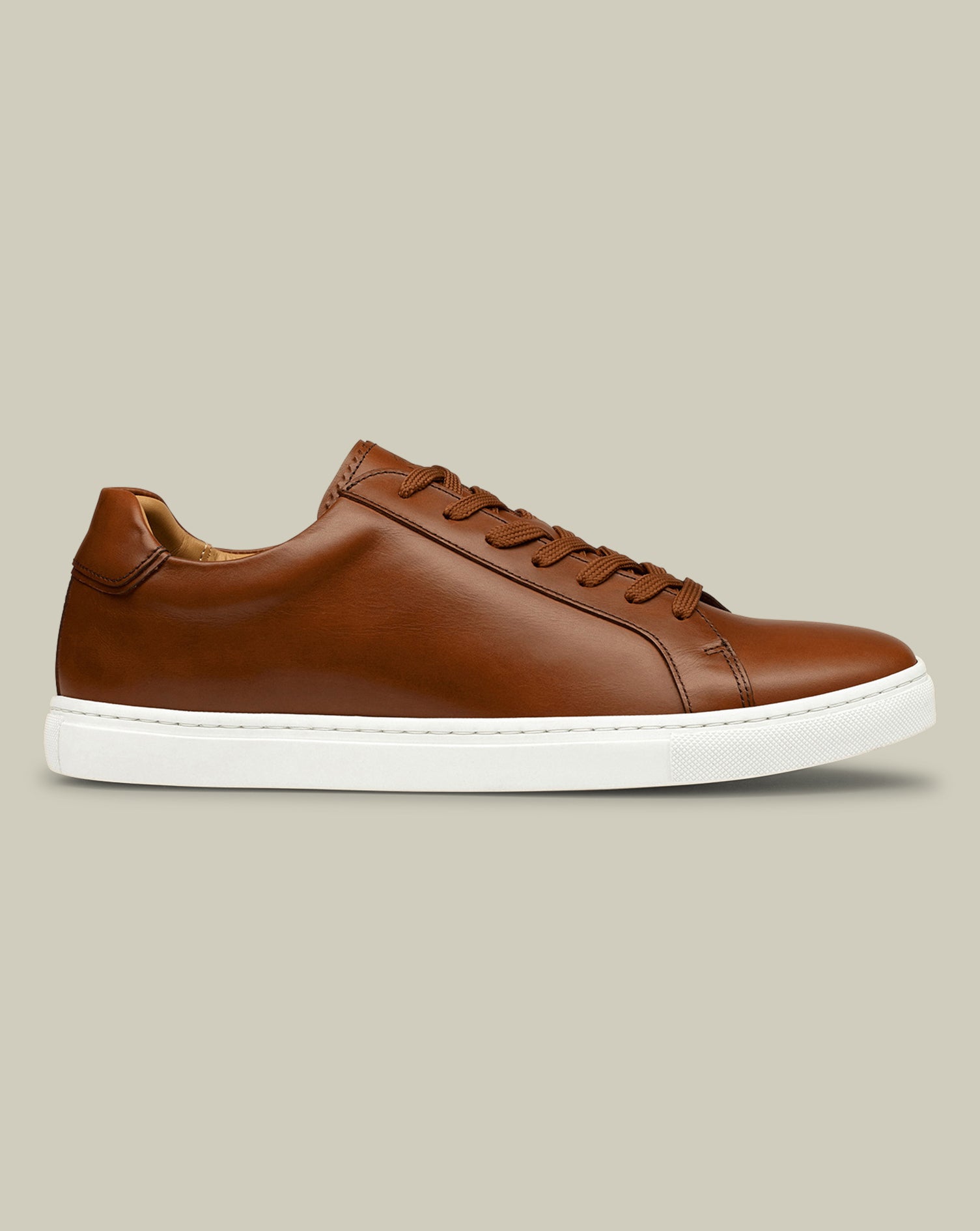 Leather Smart Trainers - Dark Tan