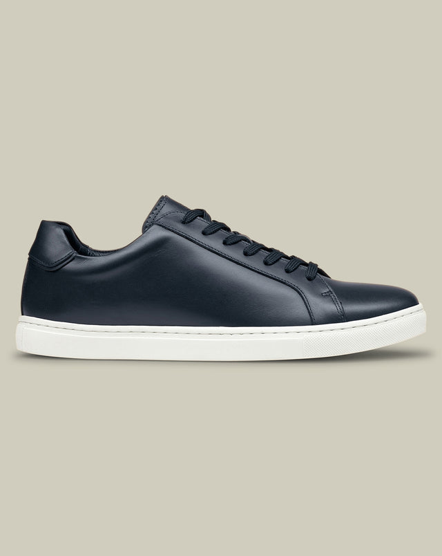 Leather Smart Trainers - Navy