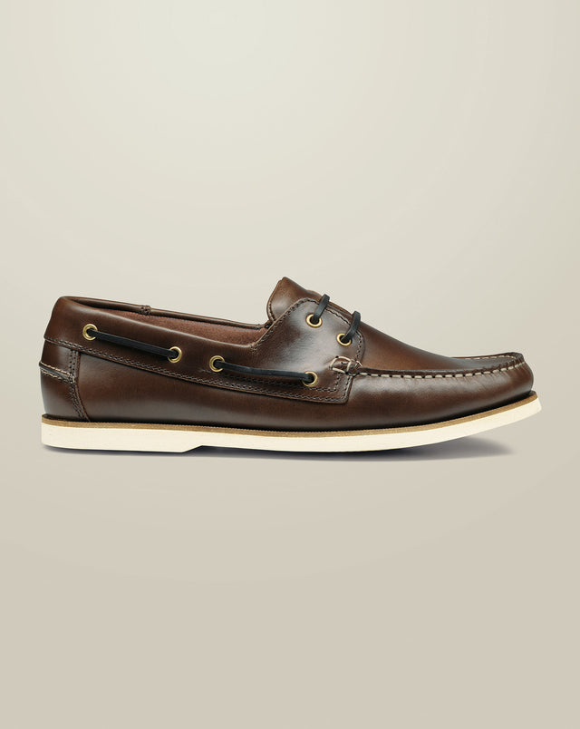 Shoes bateau en cuir - Chocolat