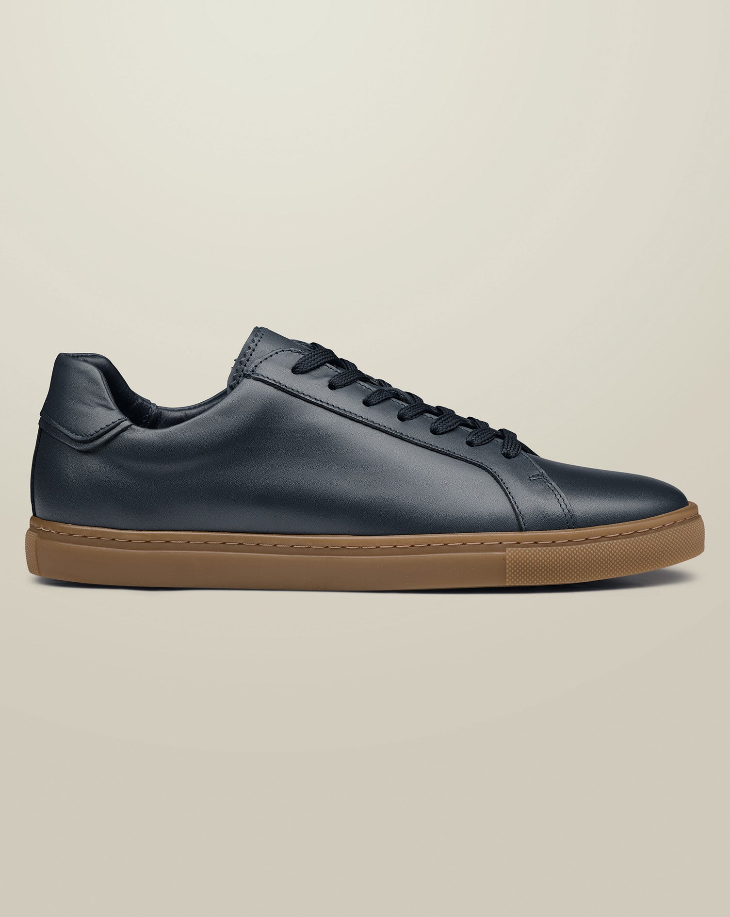Gum Sole Leather Smart Trainers - Navy