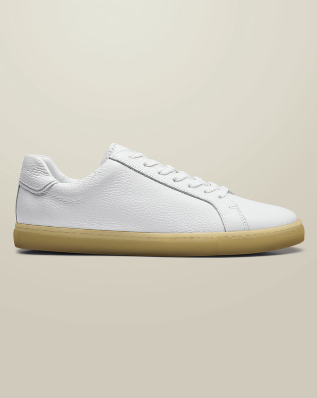 Grain Leather Smart Trainers - White
