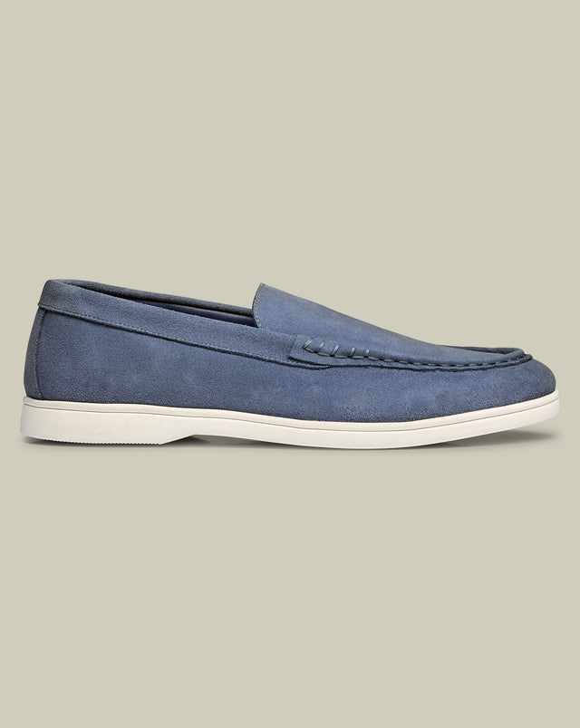 Suede Slip-On Loafers – Ocean Blue