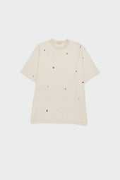 Ecru Hand Embroidered T Shirt