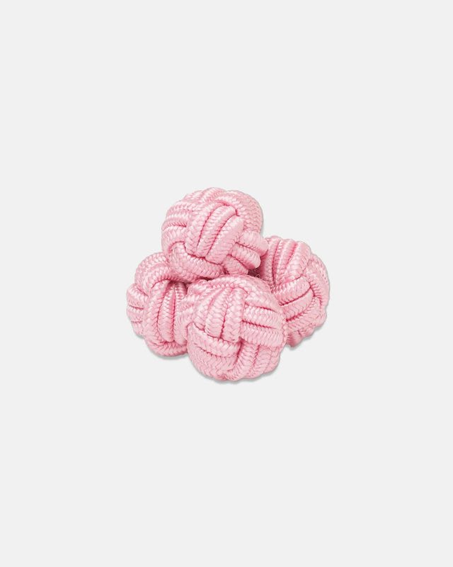 Pink Monkey's Fist Silk Knot Cufflinks
