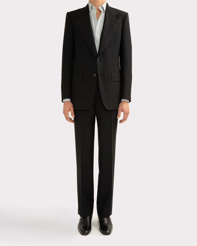 COSTUME DROIT EN FRESCO DE LAINE 2-PLY - NOIR