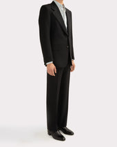 Costume Droit En Fresco De Laine 2 Ply Noir