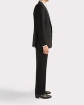 Costume Droit En Fresco De Laine 2 Ply Noir