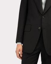Costume Droit En Fresco De Laine 2 Ply Noir
