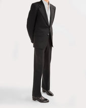 Costume Droit En Fresco De Laine 2 Ply Noir