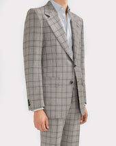 Costume Droit En Laine M Rinos Prince De Galles Noir Et Blanc