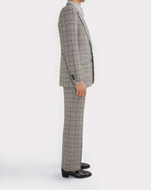 Costume Droit En Laine M Rinos Prince De Galles Noir Et Blanc