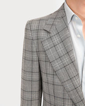 Costume Droit En Laine M Rinos Prince De Galles Noir Et Blanc