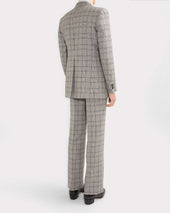 Costume Droit En Laine M Rinos Prince De Galles Noir Et Blanc