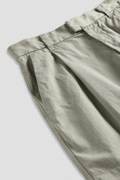 Cotton Hemp Twill Pleated Shorts