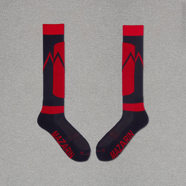 Marine & Rouge - Ski - Laine mérinos