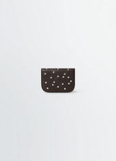Soft Tab Studs Dots Card Holder In Leather