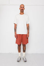 Slub Embroidered T Shirt Off White