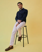 Long Sleeved Rally Polo Sweater In Cotton