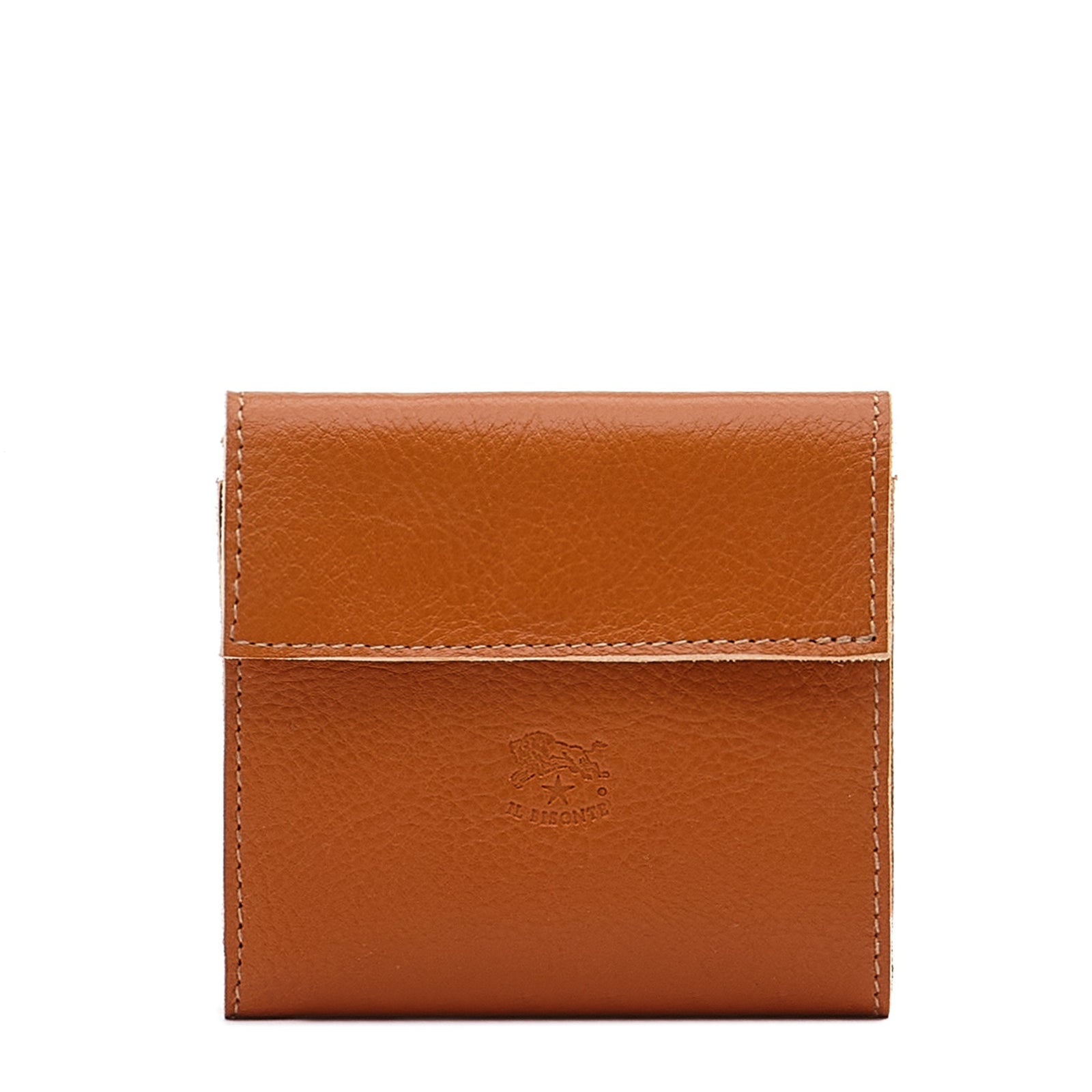 Wallet in leather color caramel