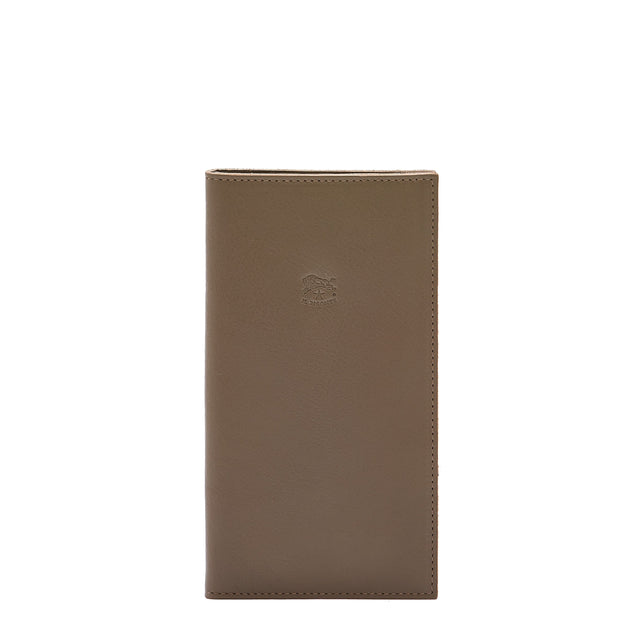 Wallet in leather color light grey