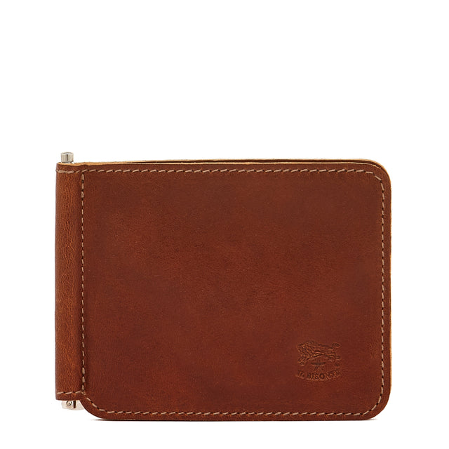 Men's wallet in vintage leather color sepia