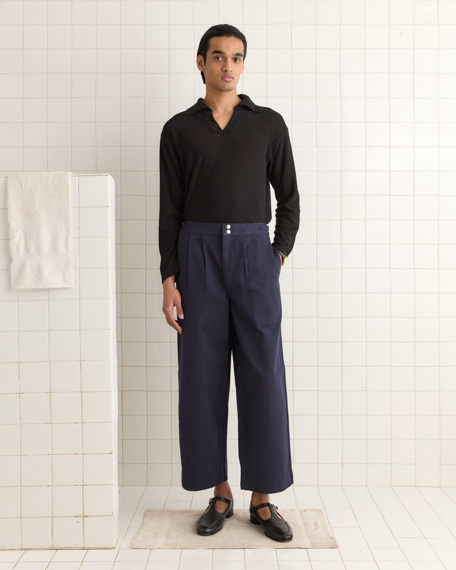 Wide Leg Snap Trousers