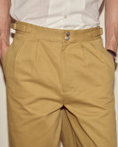 Wide Leg Snap Trousers - Ochre