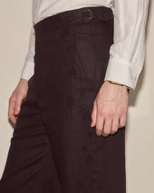 Snowdrop Linen Side-Buckle Trousers