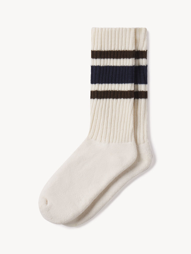 Dark Brown / Royal Navy Sport Stripe Sock