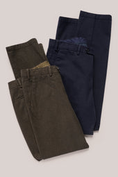Soft Cotton Straight-Leg Chino - Navy Melange
