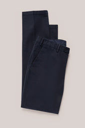 Soft Cotton Straight-Leg Chino - Navy Melange