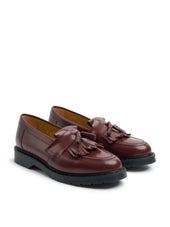 Solovair X Oliver Spencer Cherry Red Leather Tassel Loafer