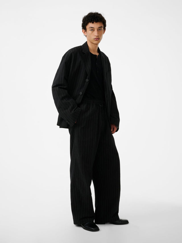 Sonny Pinstripe Pant in Black