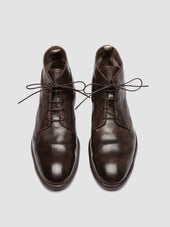 Sound 003 Dark Brown Leather Lace Up Boots