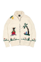 Souvenir Paisaje Zipper Cardigan - Ivory