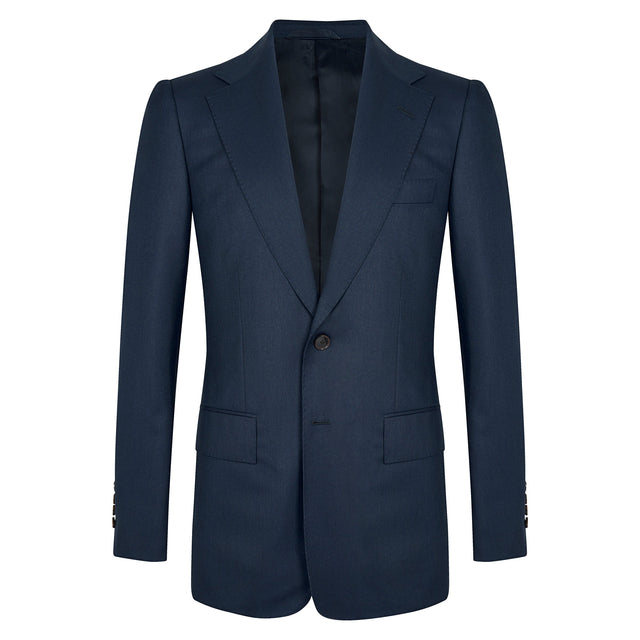 Navy Notch Lapel Contemporary Jacket