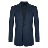 Navy Notch Lapel Contemporary Jacket