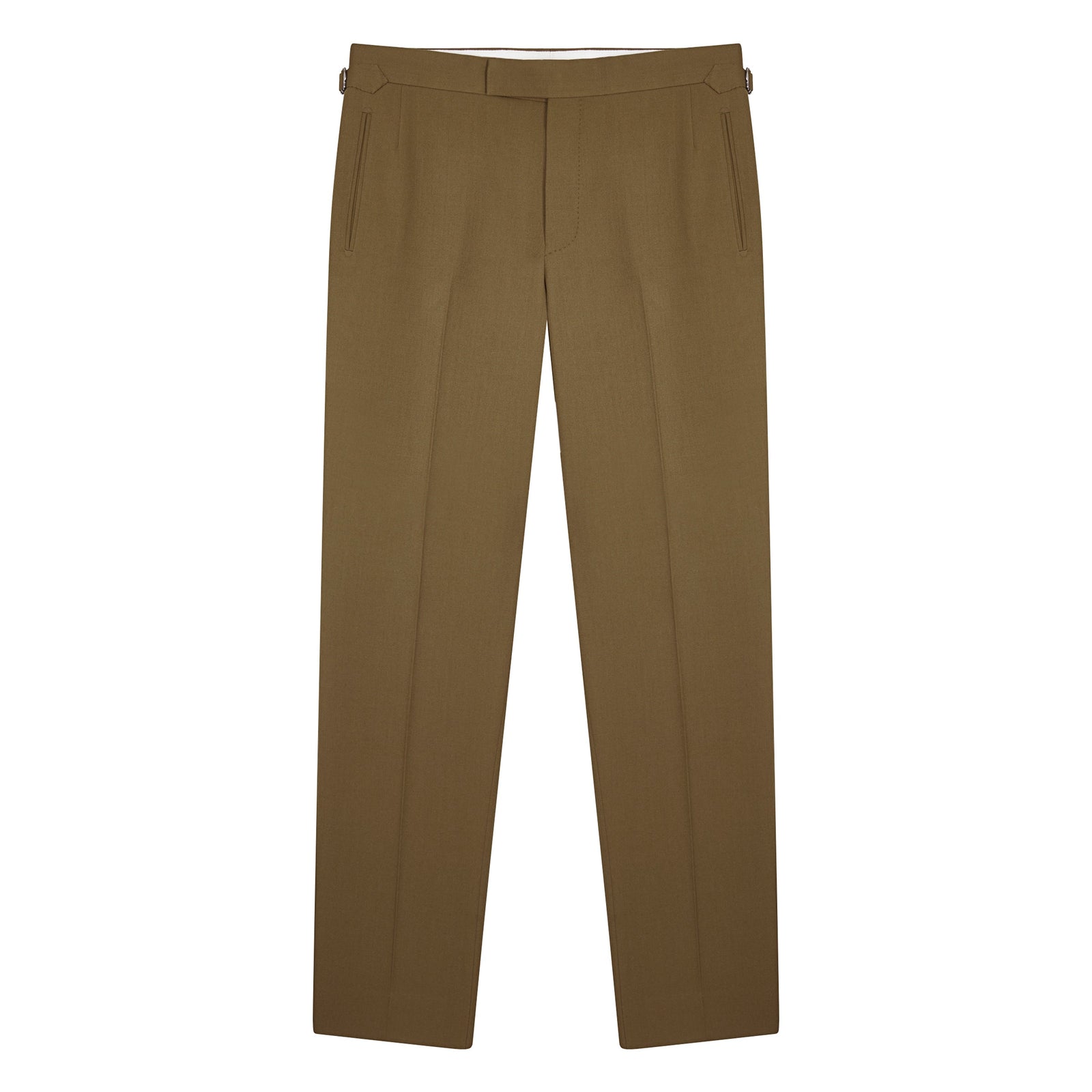 Khaki Gabardine Contemporary Trousers