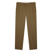 Khaki Gabardine Contemporary Trousers