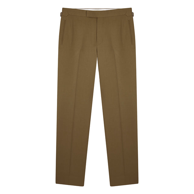 Khaki Gabardine Contemporary Trousers