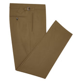 Khaki Gabardine Contemporary Trousers